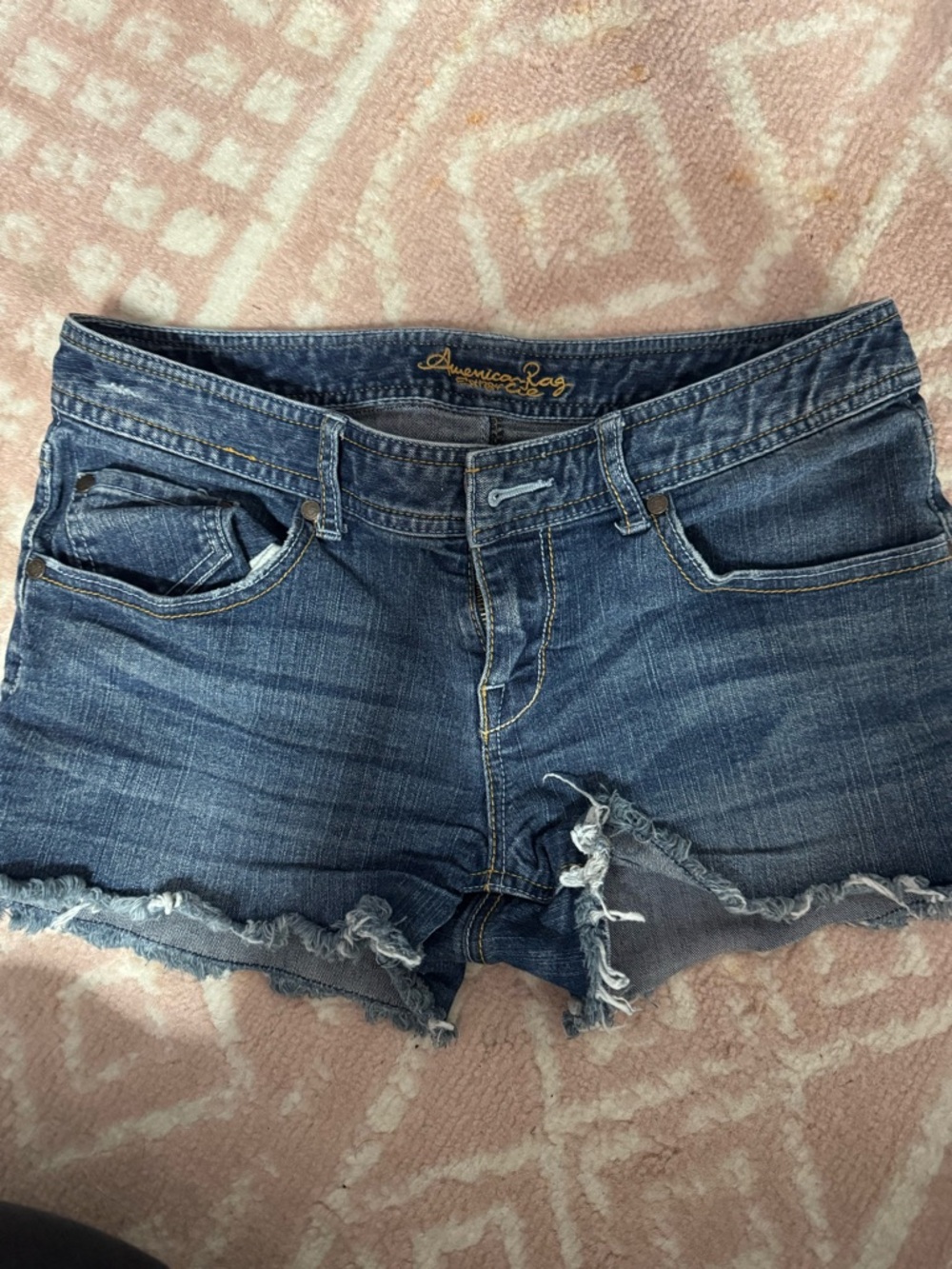 American Rag Women's Dark Blue Distressed Denim Cutoff Shorts size 7
